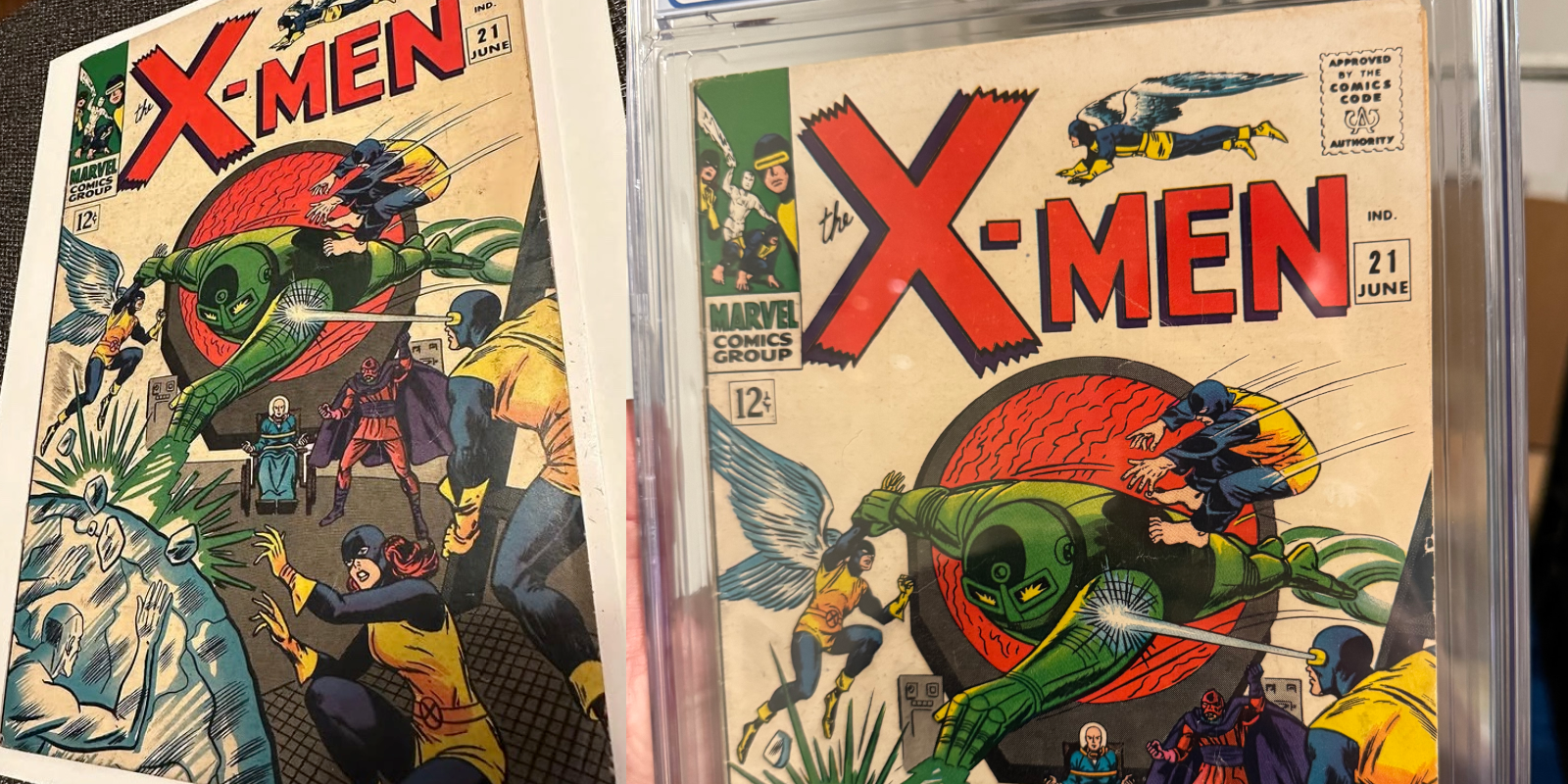 X-Men #89 Before and After Cleanup